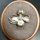 VTG Solid Sterling Silver 925 Small Flower Design Floral Pin Brooch Size 1''