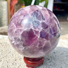 2.71LB Natural purple Fluorite Ball Quartz Crystal Healing Sphere Reiki