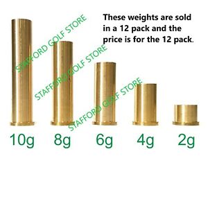 12pcs Brass Shaft Tip Weights For Steel And Graphite Golf Shafts 2g/4g/6g/8g/10g