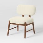 Citrine Shearling and Wood Accent Chair Cream - Threshold