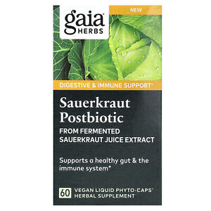 Sauerkraut Postbiotic, 60 Vegan Liquid Phyto-Caps