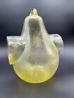 Vintage Yellow Textured Glass Pear Shaped Hanging Bird Feeder