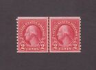 US, 599, WASHINGTON, COIL LINE PAIR, MNH, VF, 1920'S COLLECTION