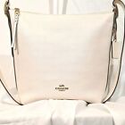 Coach Abby Duffle Chalk Pebbled Leather Tote Bag Crossbody