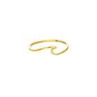 Plain Shiny Wave Ring Real Solid 14K Yellow Gold