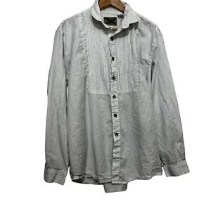 Frontier Classics Western Men's Button Up shirt Bib Size XL white
