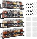 4 Packs Kitchen Spice Rack Organizer Storage Shelf Cabinet Jar Holder Wall Mount