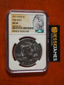 New Listing2021 $1 SILVER PEACE DOLLAR NGC MS69 HIGH RELIEF
