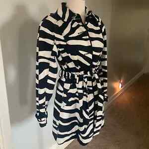 PERFECT zebra animal belted rain trench coat Medium