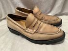 Vintage Tan Leather Shoes Made in Italy Penny Loafer Mens Size 12 US