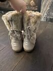 TOMS Womens Nepal Boots Gray/Tan Suede Faux Fur Lining Zip Boots US Size 10