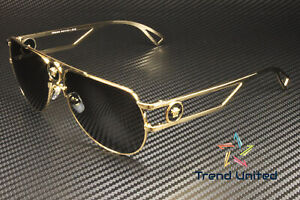 VERSACE VE2225 100287 Gold Grey 60 mm Men's Sunglasses