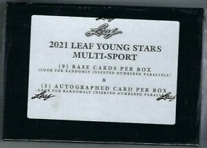 2021 Leaf Young Stars Multi-sport Sealed HOBBY BOX (9 base cards + 1 Autograph)