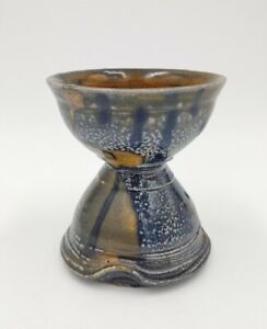 New ListingVintage Hand Thrown Studio Art Pottery Goblet Vase Candle Holder 4