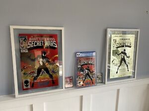 Marvel Secret Wars #8 CGC 9.0 Black Suit Plus Fan Collection Signed Art Metals