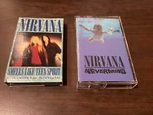 Nirvana Nevermind, Smells Like Teen Spirit Cassette Tape Lot (2) Clean Rare Club