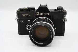Canon Black FTb-QL 35mm SLR Camera with 50mm f/1.4 FL Lens - Fast Shipping -VG