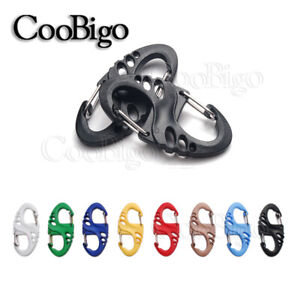 Plastic Carabiner Snap Hook 8 Shape Clip KeyChain Key Ring Backpack Accessories