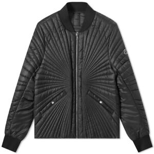 Moncler x Rick Owens Angle Jacket Black Unisex Size 0 Puffer Quilted Down
