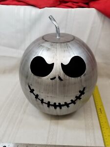 Halloween Decoration Metal Silver Carved Pumpkin Jack O Lantern Jack Skeleton