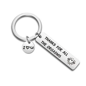 Funny Couple Keychain Gift Thanks for All The Orgasms Engraved Keyring Gift 2023