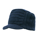 Navy Blue Knit Flat Top Visor Cap Hat Military Army Cadet Jeep Caps Beanie Hats