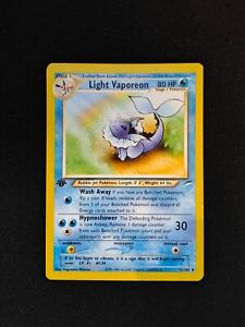 Pokémon TCG Light Vaporeon 52/105 1st Edition Neo Destiny LP-NM