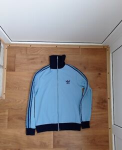 VINTAGE 80S 70S ADIDAS TRACK TOP JACKET BLUE MADE IN YUGOSLAVIA SIZE S XS