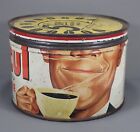 Vintage Boscul Coffee Tin Can Cool MCM Man 1 Lb Camden Scull Company N.J.