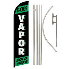 E-Cig Vapor Sold Here Full Curve Windless Swooper Flag Pole Kit Smoke Shop GRN