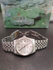 Rolex Datejust 16234 Watch w/18K White Gold Fluted Bezel and Silver Diamond Dial
