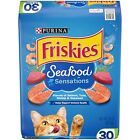 Purina Friskies Dry Cat Food High Protein Seafood Sensations, 30 lb Bag