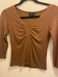 Bcbg Brown  3/4 Sleeve top size small