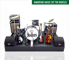 The Beatles Miniature musical instrument drum 10 cm guitar bass mic amp set new