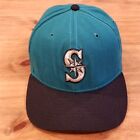 Vintage Seattle Mariners Hat Cap New Era Snapback Green Pro Size M/L Adjustable