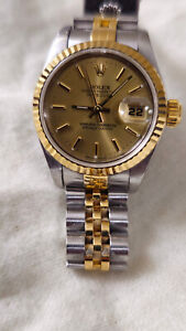 Rolex Datejust Gold and Silver Oyster Bracelet with Gold Bezel