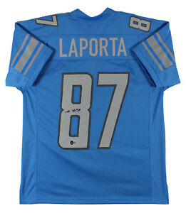 Sam Laporta Authentic Signed Blue Pro Style Jersey BAS Witnessed
