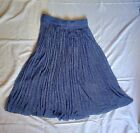 $178 Club Monaco Sparkly Blue Midi Pleated Skirt Elastic Waist size Medium