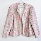 Vintage Devon Pastel Mohair Blend Woven Satin Lined Blazer Jacket ~ Plus Size 16