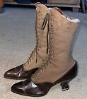VINTAGE ANTIQUE Ladies Victorian 1880s Lace Up Boots with Heels