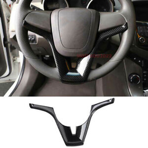 For Chevrolet Cruze 2010-2015 Black Carbon Fiber Steering Wheel Strip Cover Trim (For: 2015 Cruze)