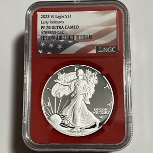 2023 S 1oz Silver Eagle Proof NGC PF70 UC Early Releases - Red Core .999 Fine.