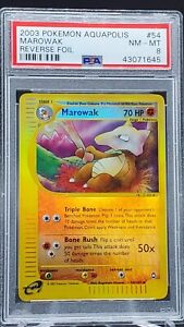 PSA 8 NM-MT Marowak Reverse Holo Aquapolis Pokemon Card 54/147 GU1