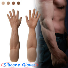Silicone Muscle Gloves Male Hand Covers Cosplay Artificial Sleeves Strong Arm
