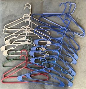 Clothes Hangers - Assorted Multi Color Plastic Tubular Standard Size - Lot of 75
