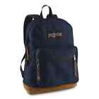 JanSport Right Pack Backpack Color: NAVY School Bag Suede Leather Bottom