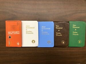 Lot of 5 Mixed Small Pocket Size Gideons BIBLES Psalms Proverbs New Testament