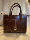 Dooney and Bourke Janine Smooth Leather Satchel, Chestnut New w/o Tags,Crossbody
