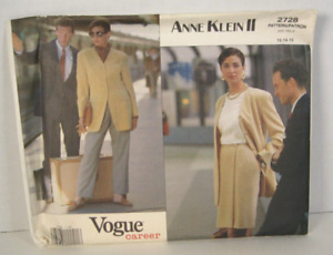 Vogue Anne Klein II Career Pattern 2728 Jacket, Skirt & Pants Misses 12-16 Uncut