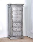 Hives and Honey Landry Smoke Grey Jewelry Armoire Standing Cabinet with Mirro...